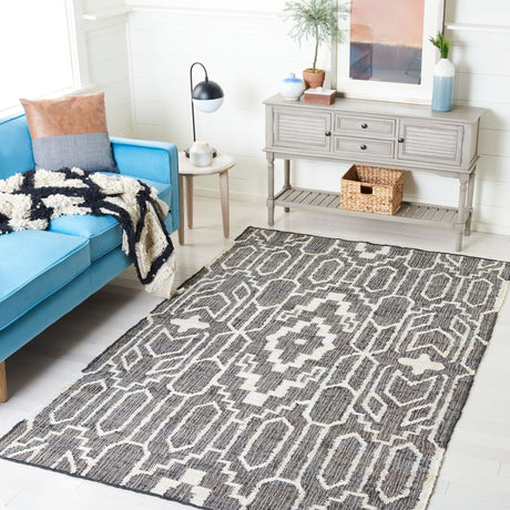 Safavieh Natural Fiber Nfb750Z Black/Ivory Rug.