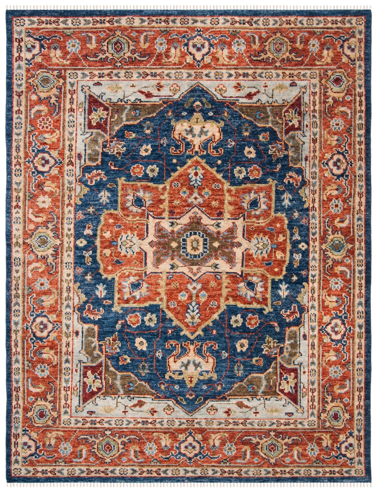 Safavieh Samarkand Srk114N Navy/Rust Rug.