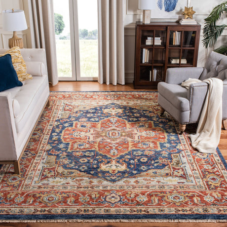 Safavieh Samarkand Srk114N Navy/Rust Rug.
