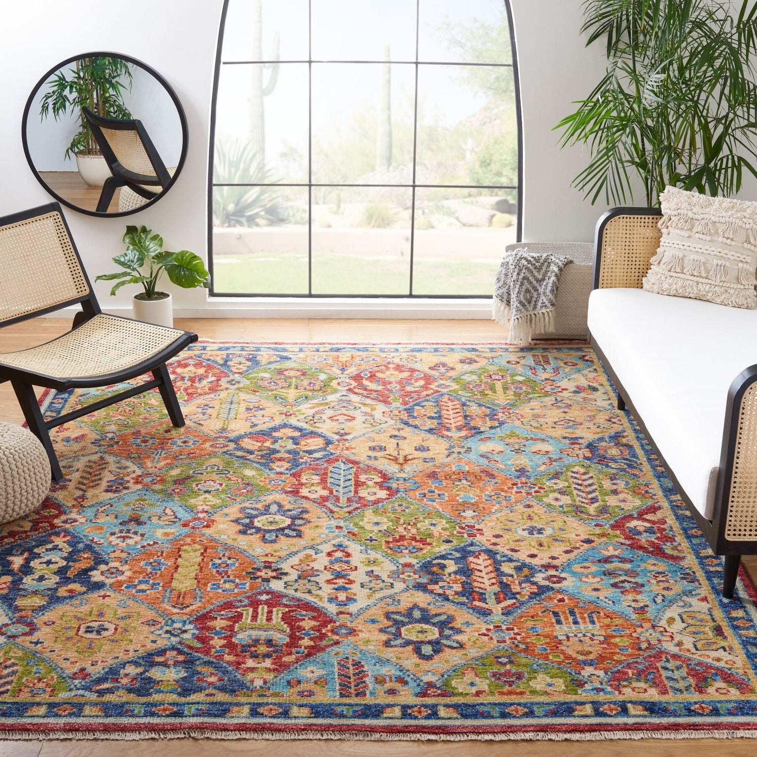 Safavieh Samarkand Srk123M Blue/Red Rug.
