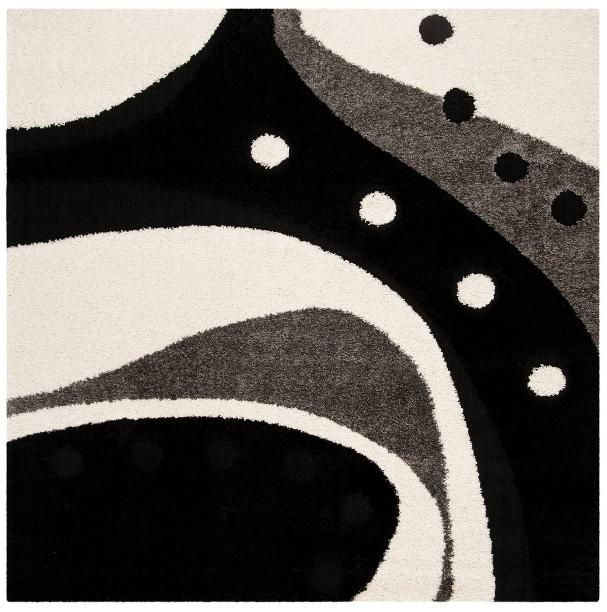 Safavieh Shag Sg473 Black/Ivory Rug.