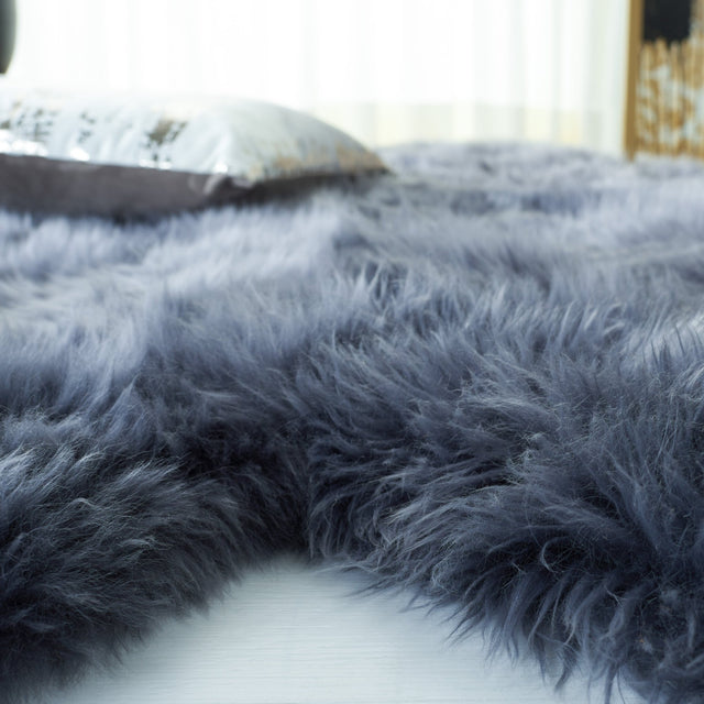 Safavieh Sheep Skin Shs121F Grey Rug.