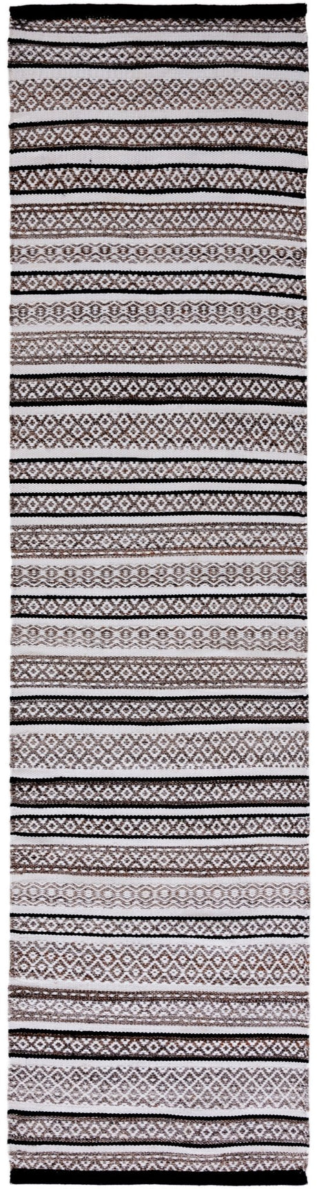 Safavieh Striped Kilim Stk101Z Black/Ivory Rug.