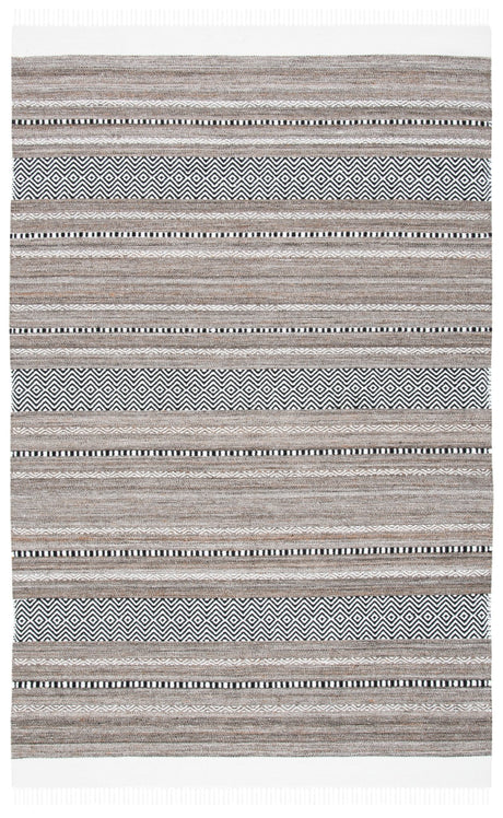 Safavieh Striped Kilim Stk101Z Black/Ivory Rug.