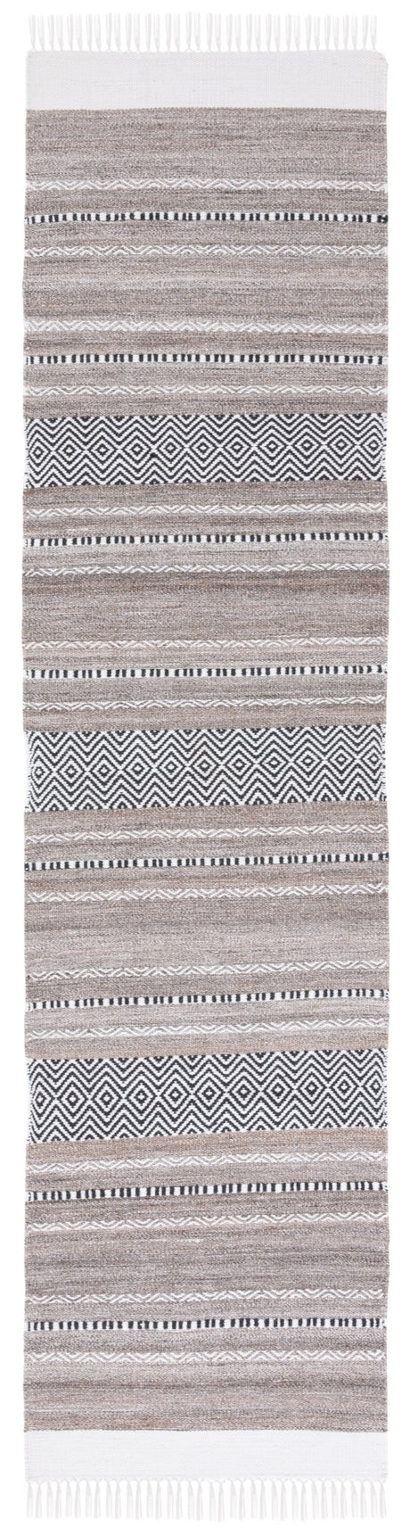 Safavieh Striped Kilim Stk102Z Black/Ivory Rug.