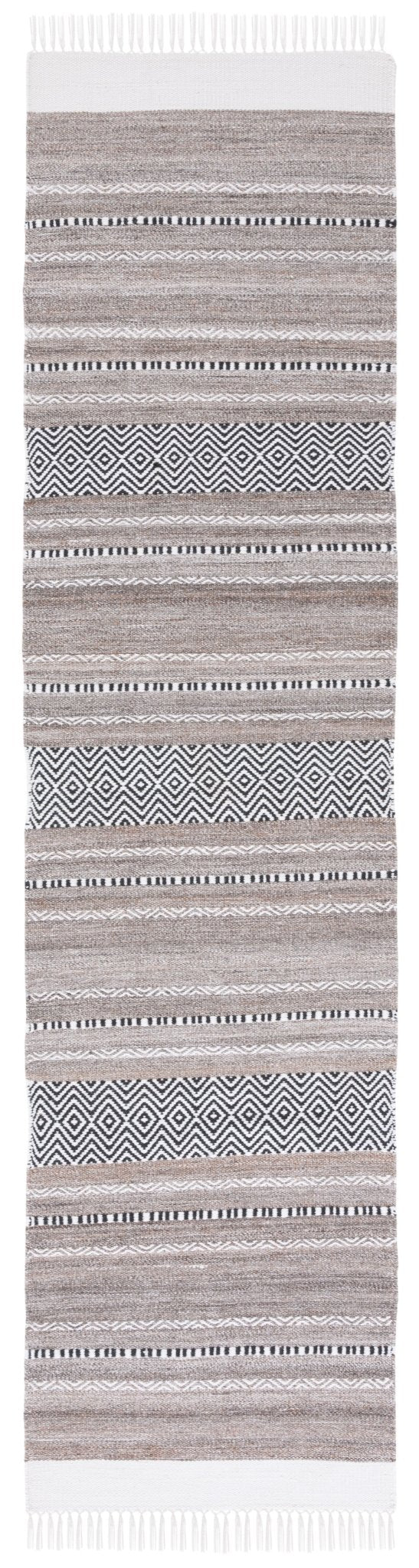 Safavieh Striped Kilim Stk102Z Black/Ivory Rug.