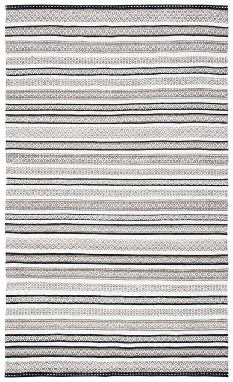 Safavieh Striped Kilim Stk102Z Black/Ivory Rug.