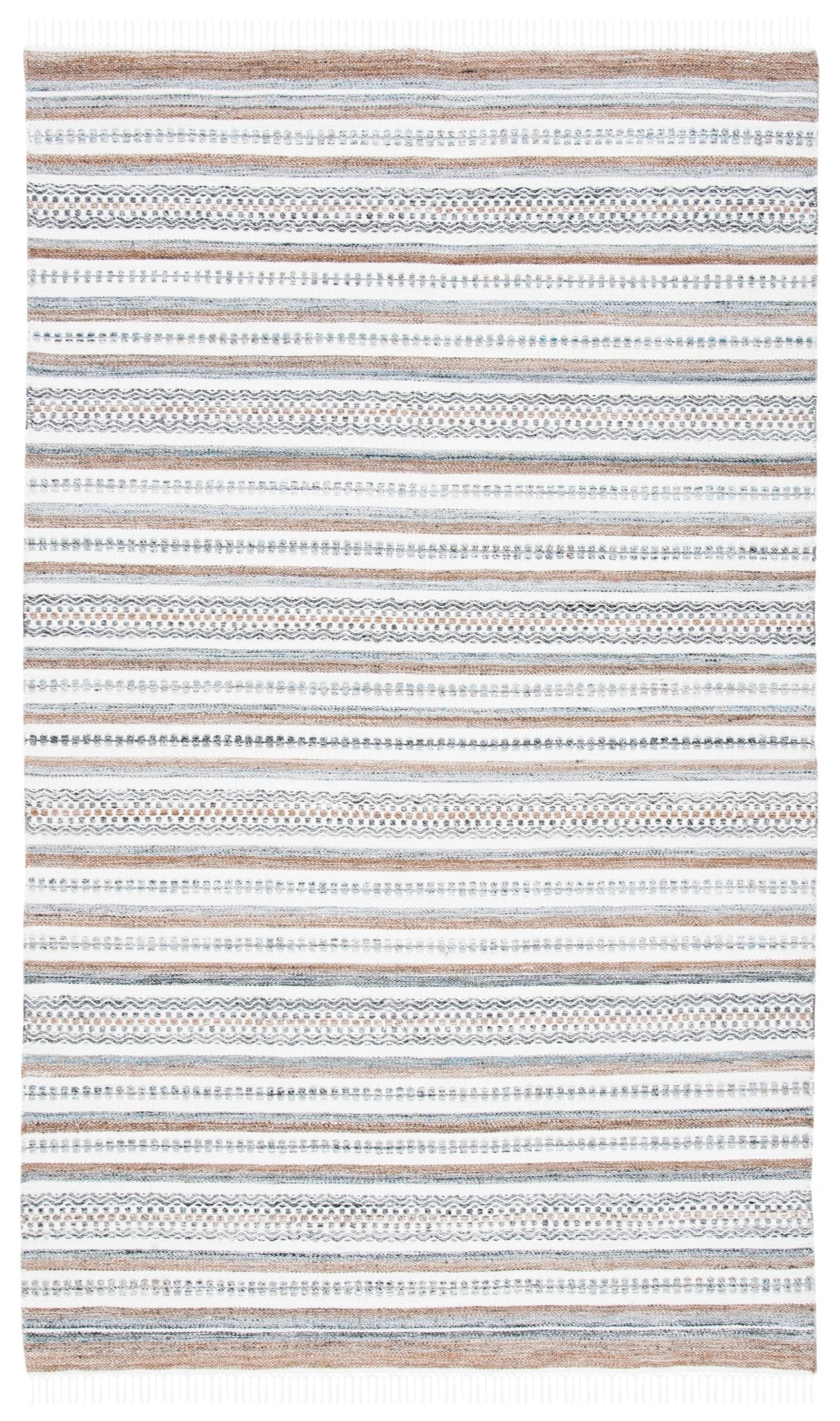 Safavieh Striped Kilim Stk106F Grey/Ivory Rug.