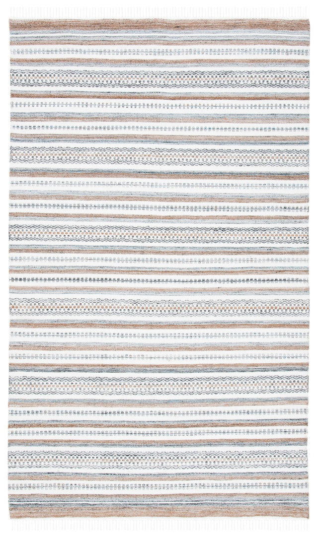 Safavieh Striped Kilim Stk106F Grey/Ivory Rug.