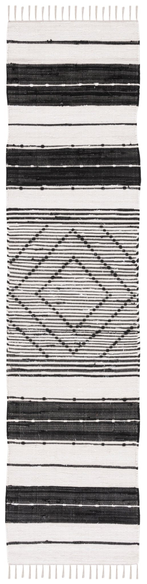 Safavieh Striped Kilim Stk200Z Black/Ivory Rug.