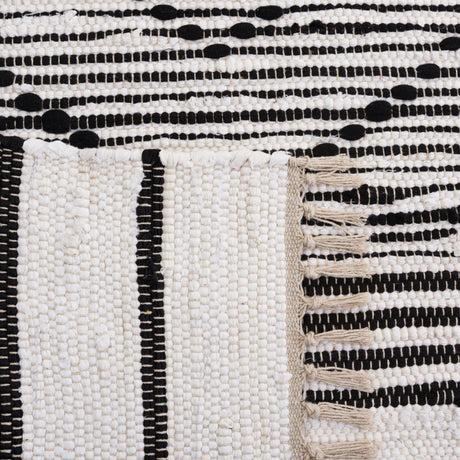 Safavieh Striped Kilim Stk200Z Black/Ivory Rug.