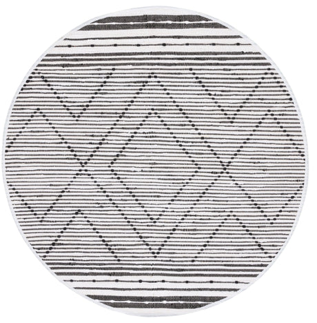 Safavieh Striped Kilim Stk200Z Black/Ivory Rug.