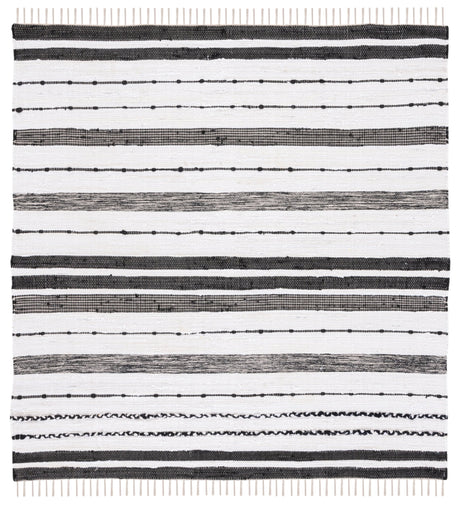 Safavieh Striped Kilim Stk201A Ivory/Black Rug.
