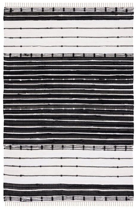 Safavieh Striped Kilim Stk202Z Black/Ivory Rug.