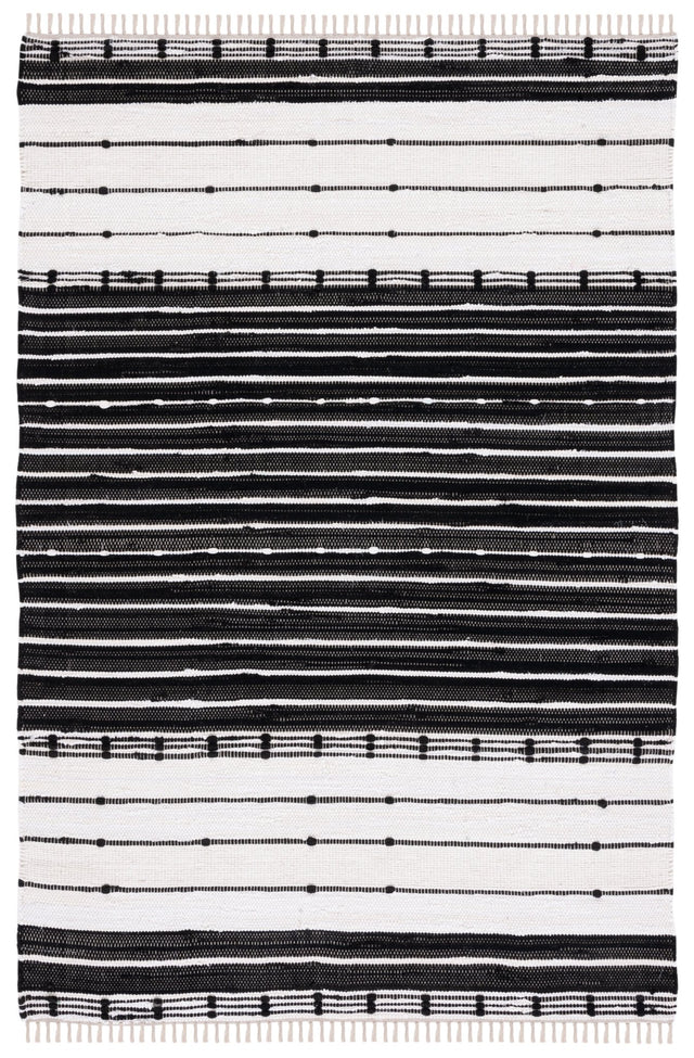 Safavieh Striped Kilim Stk202Z Black/Ivory Rug.