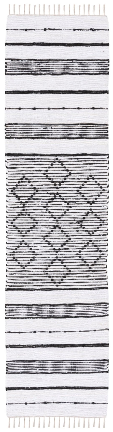 Safavieh Striped Kilim Stk203A Ivory/Black Rug.