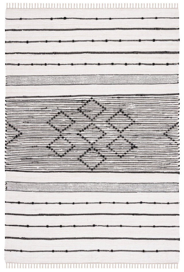 Safavieh Striped Kilim Stk203A Ivory/Black Rug.