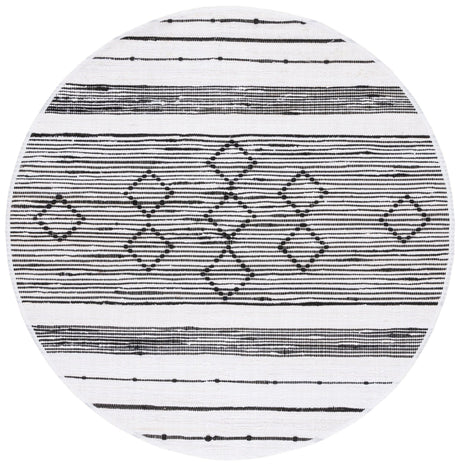 Safavieh Striped Kilim Stk203A Ivory/Black Rug.