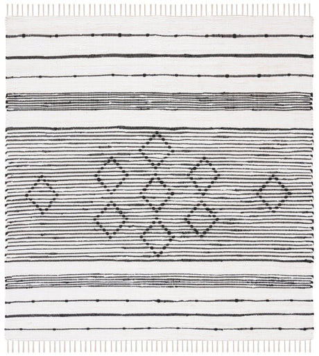 Safavieh Striped Kilim Stk203A Ivory/Black Rug.