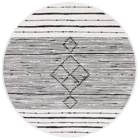 Safavieh Striped Kilim Stk204A Ivory/Black Rug.