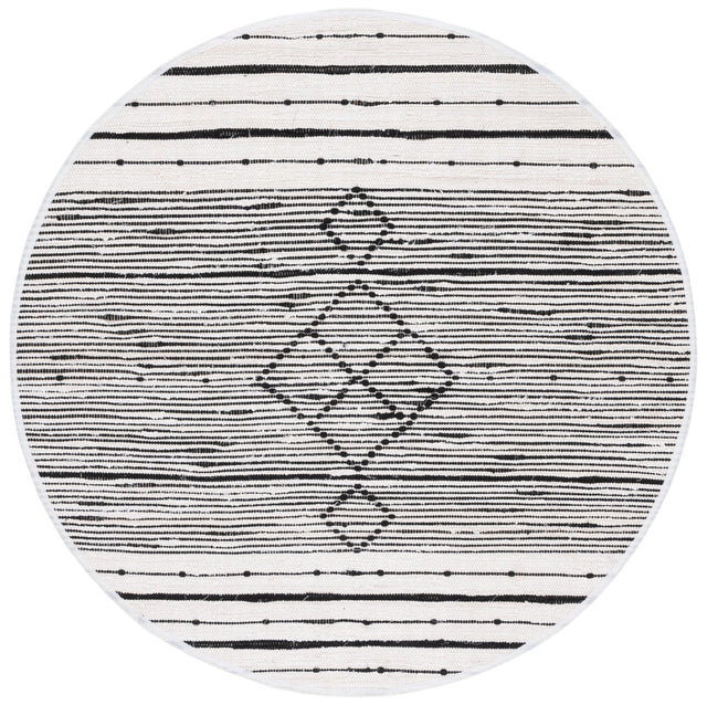 Safavieh Striped Kilim Stk204A Ivory/Black Rug.