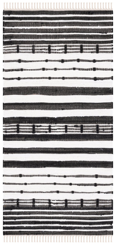 Safavieh Striped Kilim Stk205Z Black/Ivory Rug.