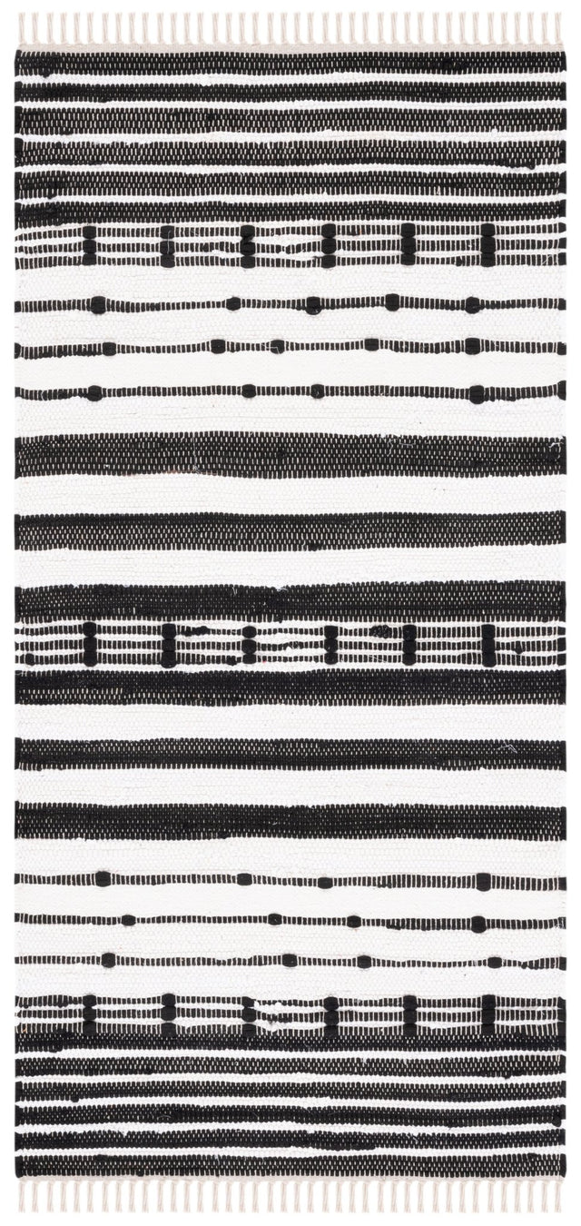 Safavieh Striped Kilim Stk205Z Black/Ivory Rug.