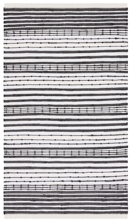 Safavieh Striped Kilim Stk205Z Black/Ivory Rug.