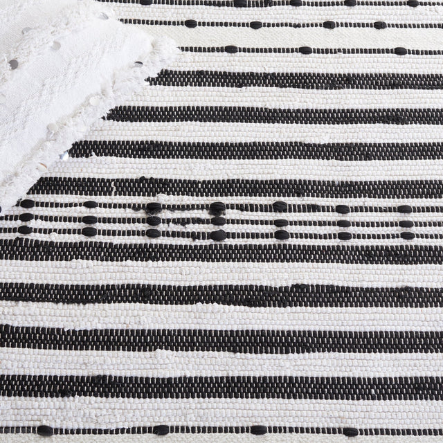 Safavieh Striped Kilim Stk205Z Black/Ivory Rug.