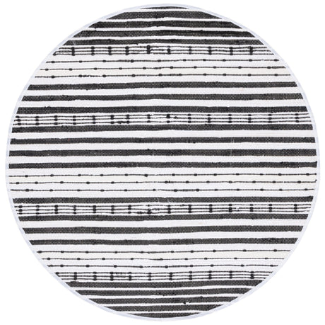 Safavieh Striped Kilim Stk205Z Black/Ivory Rug.