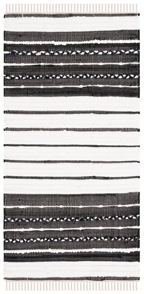 Safavieh Striped Kilim Stk207Z Black/Ivory Rug.