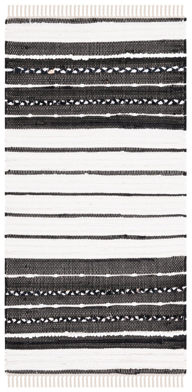 Safavieh Striped Kilim Stk207Z Black/Ivory Rug.