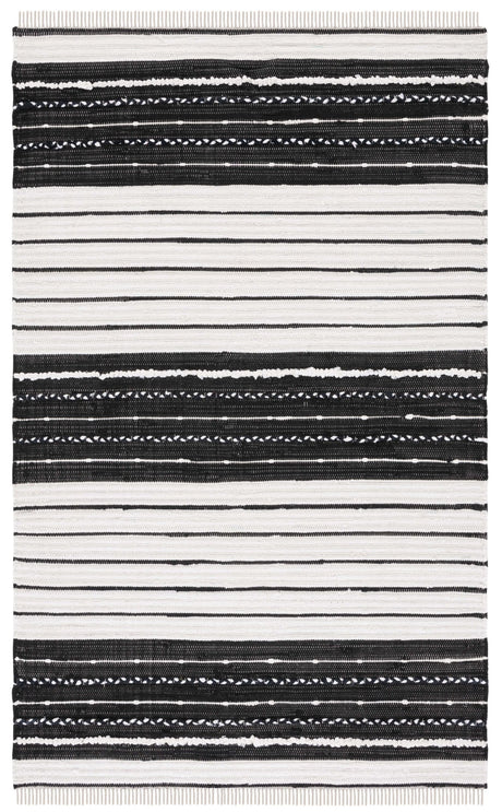 Safavieh Striped Kilim Stk207Z Black/Ivory Rug.