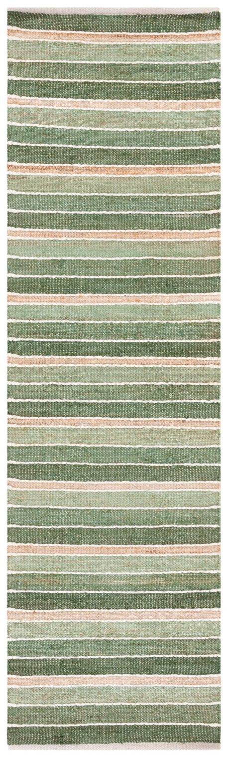 Safavieh Striped Kilim Stk312Y Green/Natural Rug.