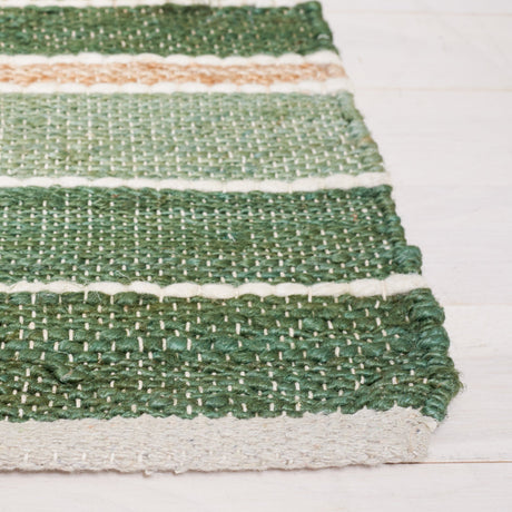 Safavieh Striped Kilim Stk312Y Green/Natural Rug.