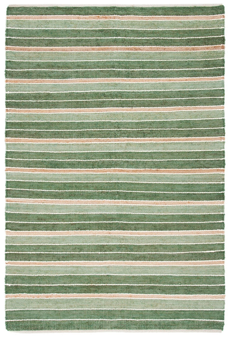 Safavieh Striped Kilim Stk312Y Green/Natural Rug.