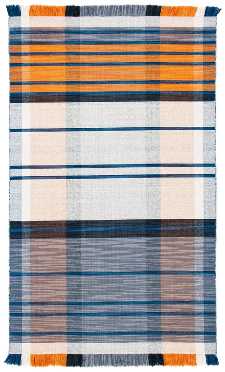 Safavieh Striped Kilim Stk702P Orange/Blue Rug.