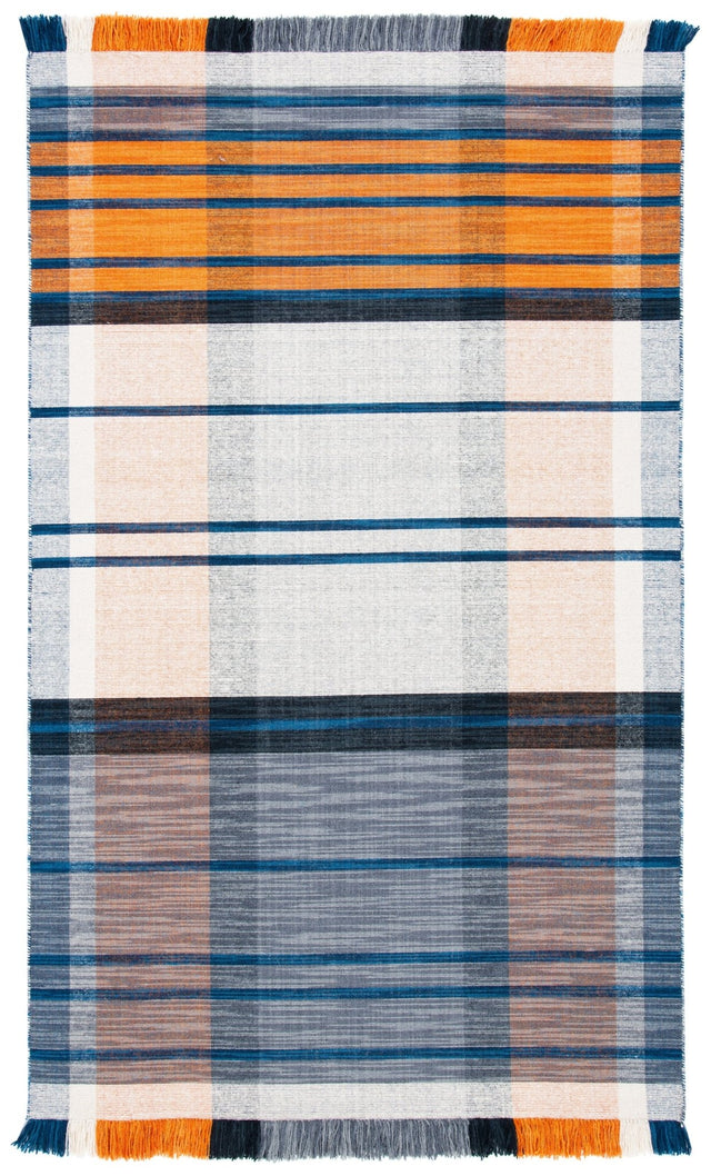 Safavieh Striped Kilim Stk702P Orange/Blue Rug.