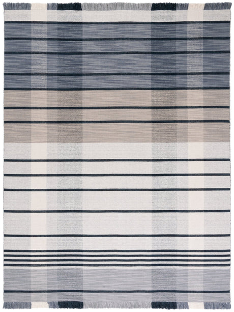 Safavieh Striped Kilim Stk704G Light Grey/Black Rug.