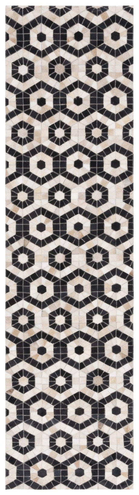 Safavieh Studio Leather Stl234Z Black/Beige Rug.