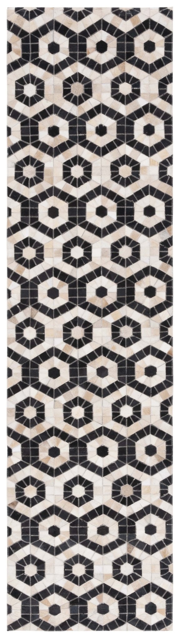 Safavieh Studio Leather Stl234Z Black/Beige Rug.
