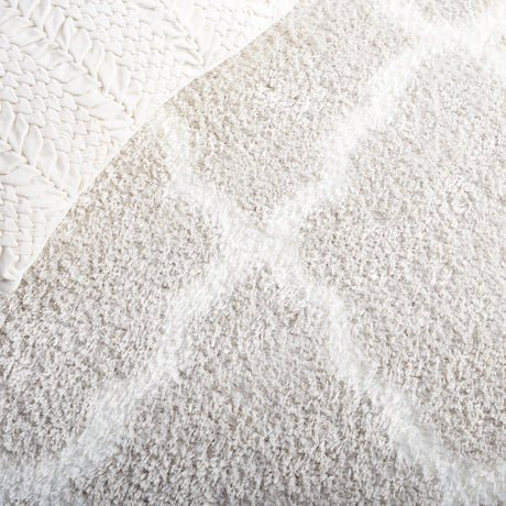 Safavieh Tahoe Shag Tho675G Silver/White Rug.