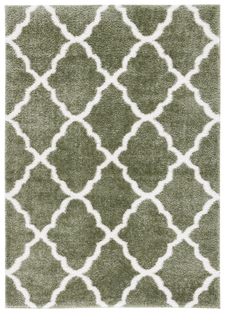 Safavieh Tahoe Shag Tho675W Sage/White Rug.