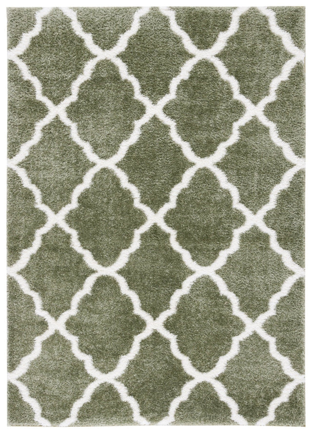Safavieh Tahoe Shag Tho675W Sage/White Rug.