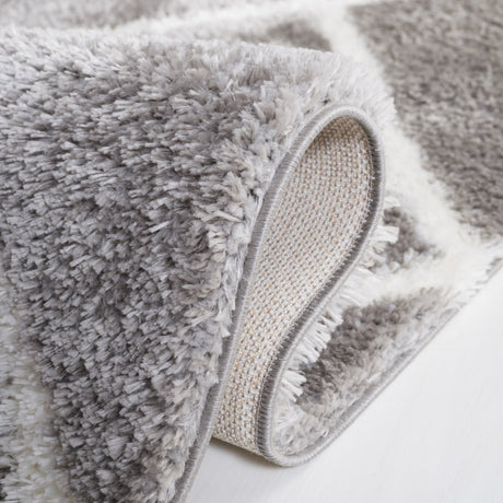 Safavieh Tahoe Shag Tho676G Grey/White Rug.