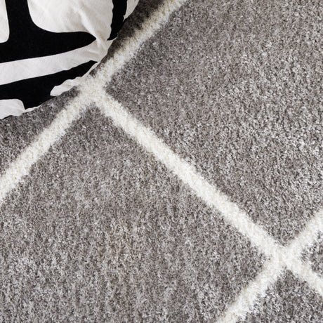 Safavieh Tahoe Shag Tho676G Grey/White Rug.