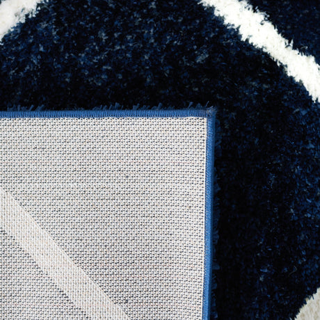 Safavieh Tahoe Shag Tho676N Navy/White Rug.
