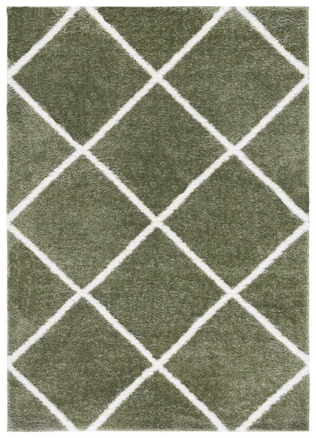 Safavieh Tahoe Shag Tho676W Sage/White Rug.