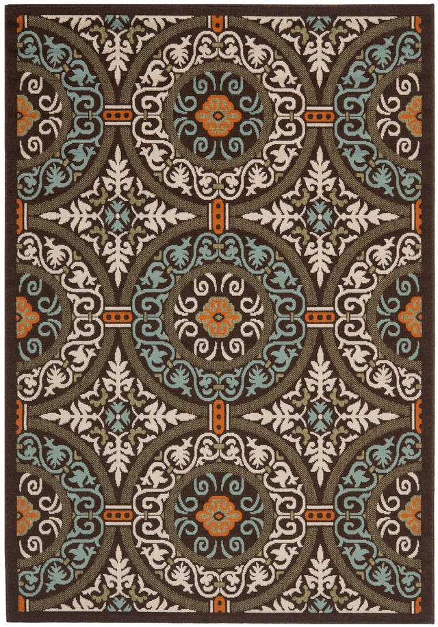 Safavieh Veranda Ver055 Chocolate/Aqua Rug.