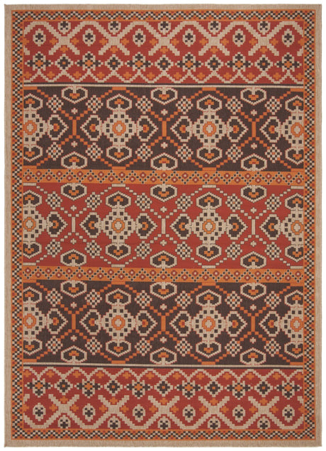Safavieh Veranda Ver093 Red/Chocolate Rug.